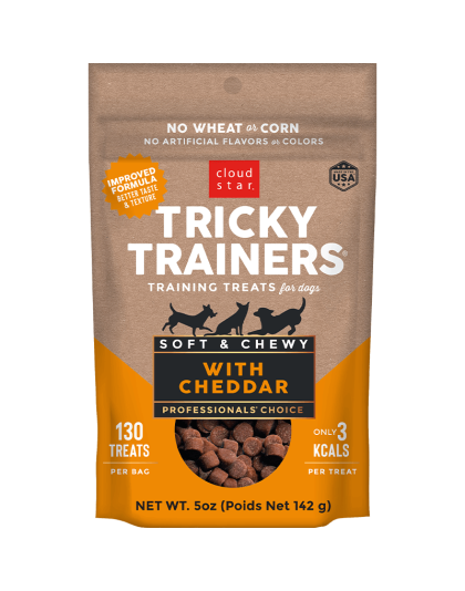 Cloud Star Chewy Tricky Trainers Cheddar Flavor Dog Treats; 5oz. Bag