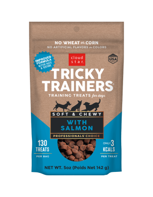 Cloud Star Chewy Tricky Trainers Salmon Flavor Dog Treats; 5oz. Bag