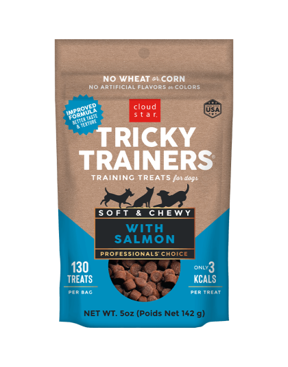 Cloud Star Chewy Tricky Trainers Salmon Flavor Dog Treats; 5oz. Bag