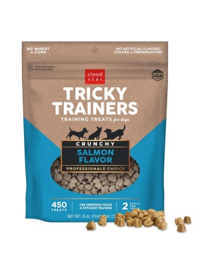 Cloud Star Crunchy Tricky Trainers Salmon Flavor Dog Treats; 8oz. Bag