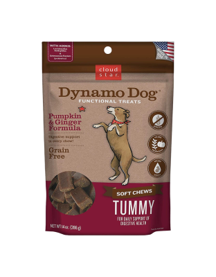 Cloud Star Dynamo Dog Tummy Soft Chews Pumpkin and Ginger Formula Dog Treats, 14-Oz. Bag