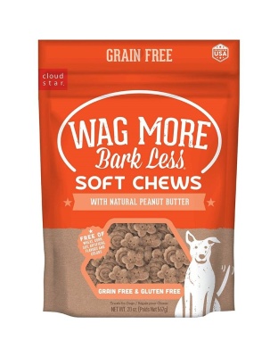 Cloud Star Wagmore Dog Grain Free Soft and Chewy Peanut Butter 20oz.