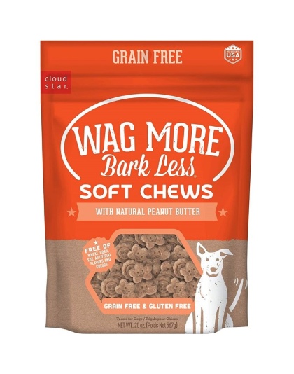Cloud Star Wagmore Dog Grain Free Soft and Chewy Peanut Butter 20oz.