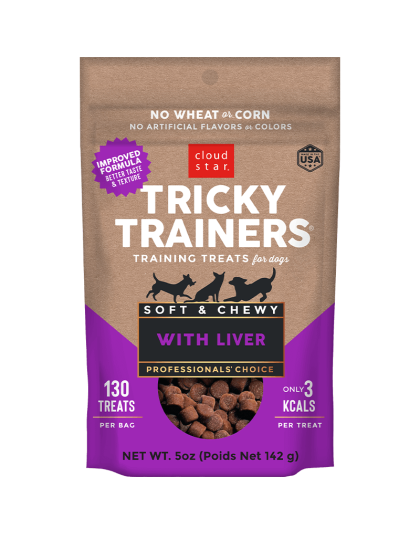 Cloud Star Chewy Tricky Trainers Liver Flavor Dog Treats; 5oz. Bag