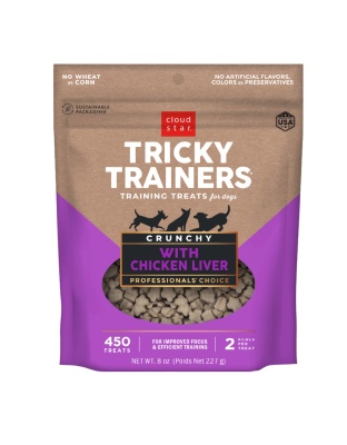 Cloud Star Crunchy Tricky Trainers Liver Flavor Dog Treats; 8oz. Bag