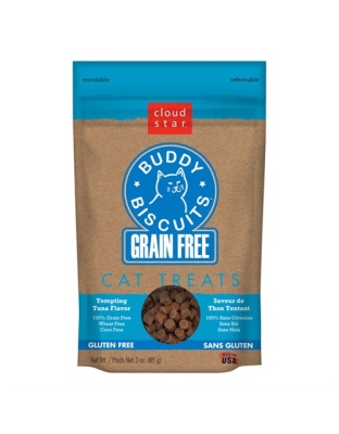 Cloud Star Grain-Free Buddy Biscuits With Tempting Tuna Cat Treats; 3oz. Bag