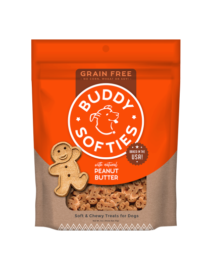 Cloud Star Grain-Free Soft and Chewy Buddy Biscuits With Homestyle Peanut Butter Dog Treats; 5oz. Bag