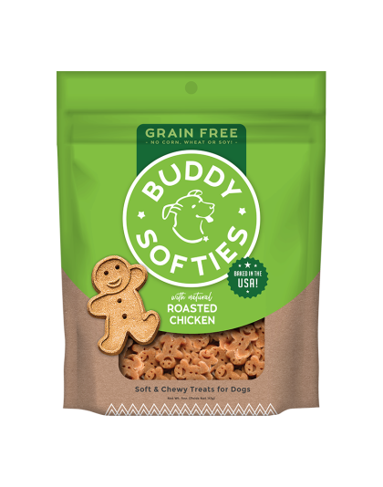 Cloud Star Grain-Free Soft and Chewy Buddy Biscuits With Rotisserie Chicken Dog Treats; 5oz. Bag