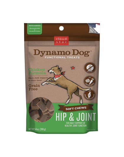 Cloud Star Dynamo Dog Hip and Joint Soft Chews Chicken Formula Dog Treats, 14oz. Bag