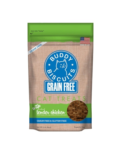 Cloud Star Grain-Free Buddy Biscuits With Tender Chicken Cat Treats; 3oz. Bag