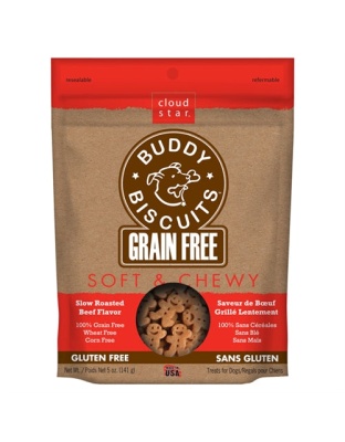 Cloud Star Grain-Free Soft and Chewy Buddy Biscuits With Slow Roasted Beef Dog Treats; 5-Oz. Bag