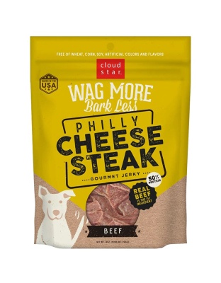 Wagmore Bark Less Dog Jerky Grain Free Philly Cheesesteak Beef 10oz.