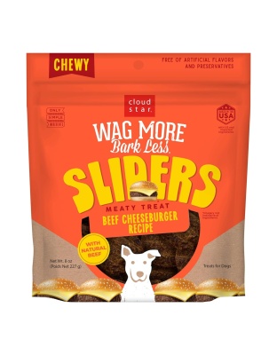 Cloudstar Wagmore Dog Sliders Grain Free Beef Cheeseburger 8oz.