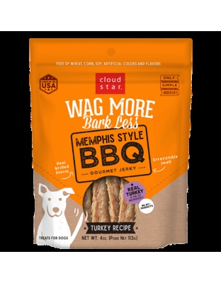 Wag More Bark Less Dog Jerky Grain Free Memphis Turkey 10oz.