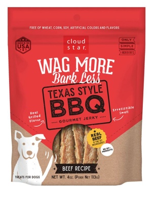 Wag More Bark Less Dog Jerky Grain Free Texas-Style Bbq 10oz.