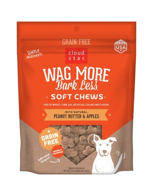 Cloudstar Wagmore Dog Grain Free Soft And Chewy Peanut Butter And Apple 5oz.