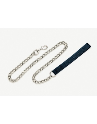 Titan Chain Dog Leash with Nylon Handle Black 1ea/2 Mm X 4 ft