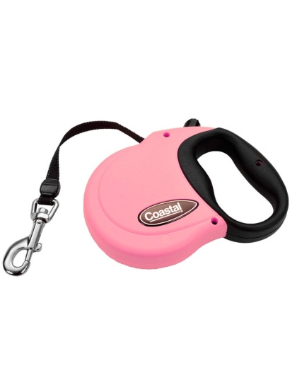 Coastal Retractable Dog Leash Pink 1ea/16 ft, LG