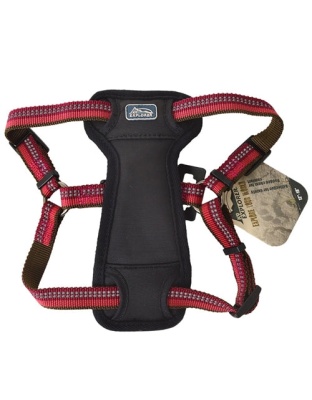 Coastal K9 Explorer 1 Inch Padded Harness Berry Red (26-38 Inch)