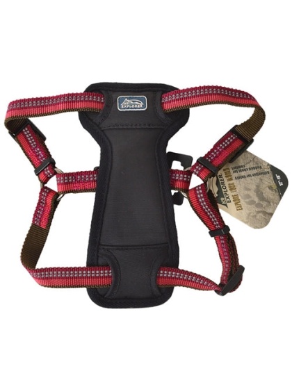 Coastal K9 Explorer 1 Inch Padded Harness Berry Red (26-38 Inch)