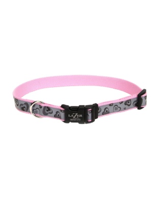 Lazer Brite Reflective Adjustable Dog Collar Pink 1ea/1 In X 18-26 in