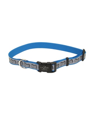 Lazer Brite Reflective Adjustable Dog Collar Turquoise 1ea/1 In X 18-26 in