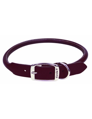 Circle T Latigo Leather Round Dog Collar Brown 1ea/1 In X 24 in