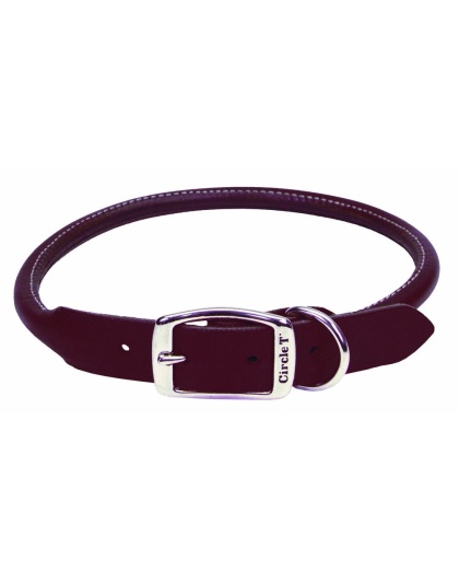 Circle T Latigo Leather Round Dog Collar Brown 1ea/3/4 In X 20 in