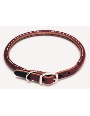 Circle T Latigo Leather Round Dog Collar Brown 1ea/3/8 In X 14 in