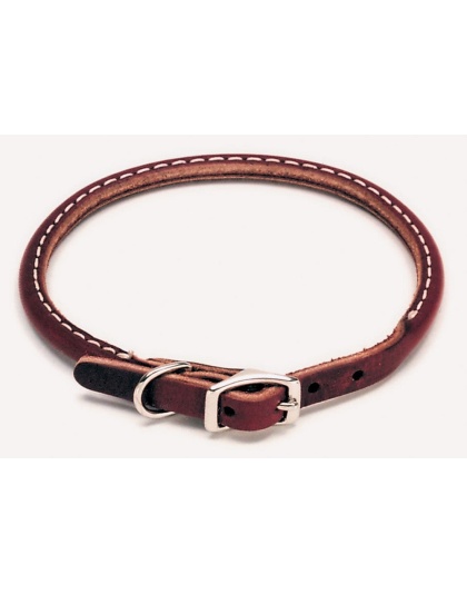 Circle T Latigo Leather Round Dog Collar Brown 1ea/3/8 In X 14 in