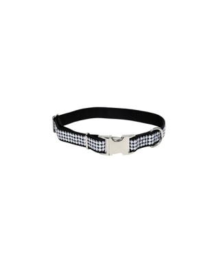 Coastal Pet-Pet Attire Coastal Ribbon Adjustable Nylon Collar With Aluminum Buckle 5/8 Inch X 12 Inch Houndstooth