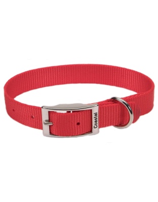 Coastal Single-Ply Nylon Dog Collar Red 1ea/3/4 In X 18 in