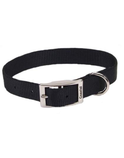 Coastal Single-Ply Nylon Collar Black 3/4X16In