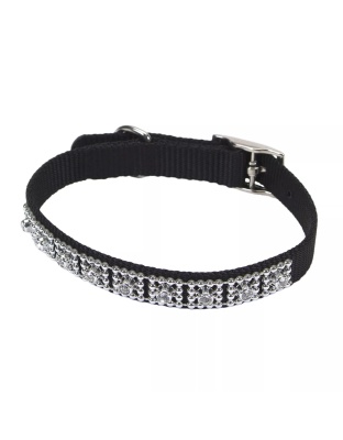 Coastal Nylon Jeweled Collar Black 3/8X10In