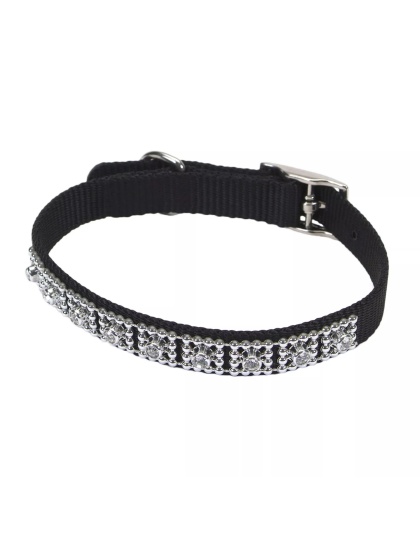 Coastal Nylon Jeweled Collar Black 3/8X10In