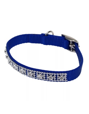 Coastal Nylon Jeweled Collar Blue 3/8X10In
