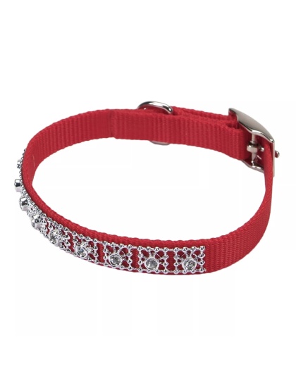 Coastal Nylon Jeweled Collar Red 3/8X10In