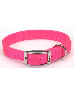 Coastal Double-Ply Nylon Dog Collar Neon Pink 1ea/1 In X 24 in