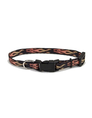Coastal Lil Pals Adjustable Patterned Collar Flames 5/16X6-8In