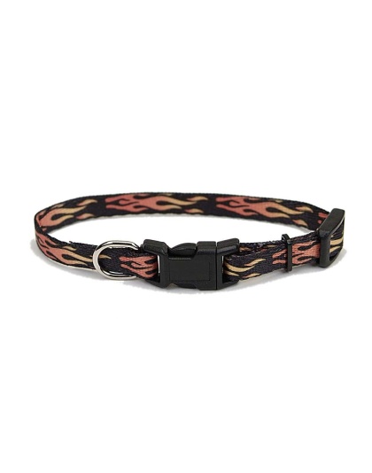 Coastal Lil Pals Adjustable Patterned Collar Flames 5/16X6-8In