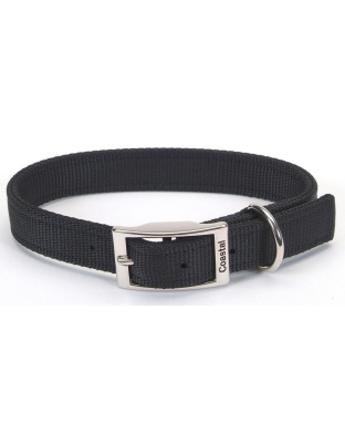 Coastal Double-Ply Nylon Dog Collar Black 1ea/1 In X 18 in