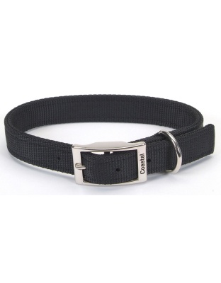 Coastal Double-Ply Nylon Dog Collar Black 1ea/1 In X 20 in