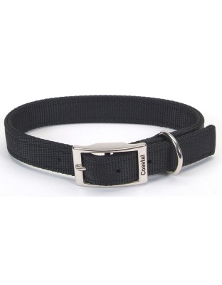 Coastal Double-Ply Nylon Dog Collar Black 1ea/1 In X 22 in
