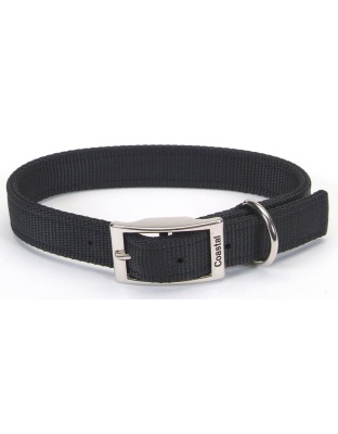 Coastal Double-Ply Nylon Dog Collar Black 1ea/1 In X 24 in