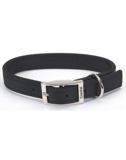 Coastal Double-Ply Nylon Dog Collar Black 1ea/1 In X 26 in