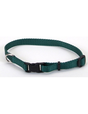 Coastal Adjustable Nylon Dog Collar with Plastic Buckle Black 1ea/3/8 In X 8-12 in
