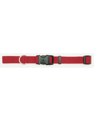 Coastal Adjustable Nylon Dog Collar with Plastic Buckle Red 1ea/3/8 In X 8-12 in