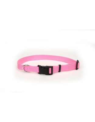 Coastal Adjustable Nylon Collar With Tuff Buckle Bright Pink 1X20In