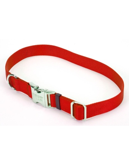 Coastal Adjustable Nylon Dog Collar with Titan Metal Buckle Red 1ea/1 In X 14-20 in