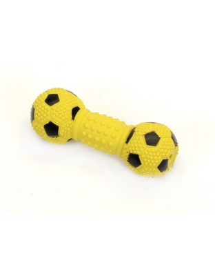Rascals Latex Soccer Dumbbell Dog Toy Yellow 1ea/5.5 in
